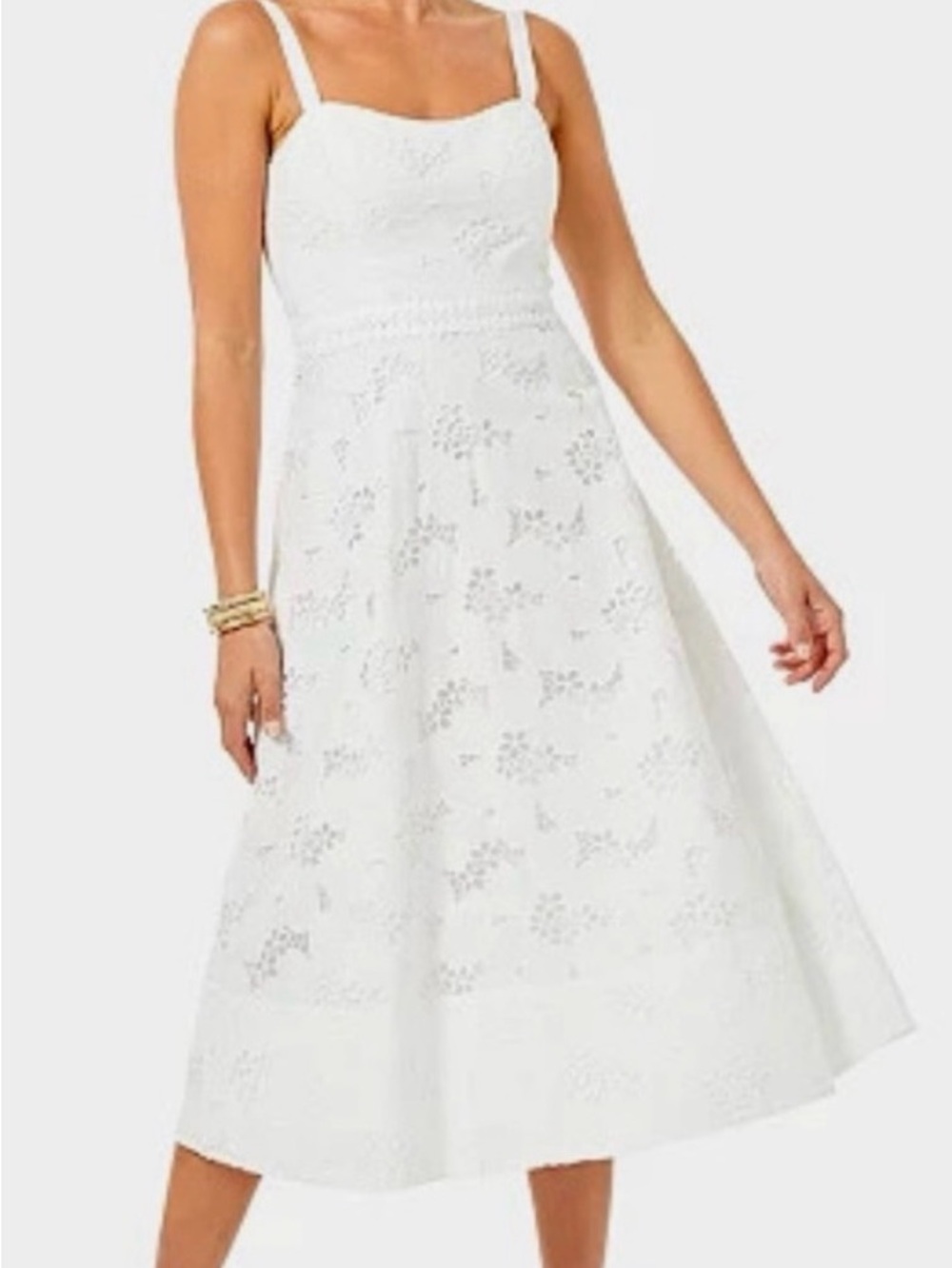 Lilly Pulitzer Eyelet Fawn Midi Dress in Resort White - Picture 3 of 6